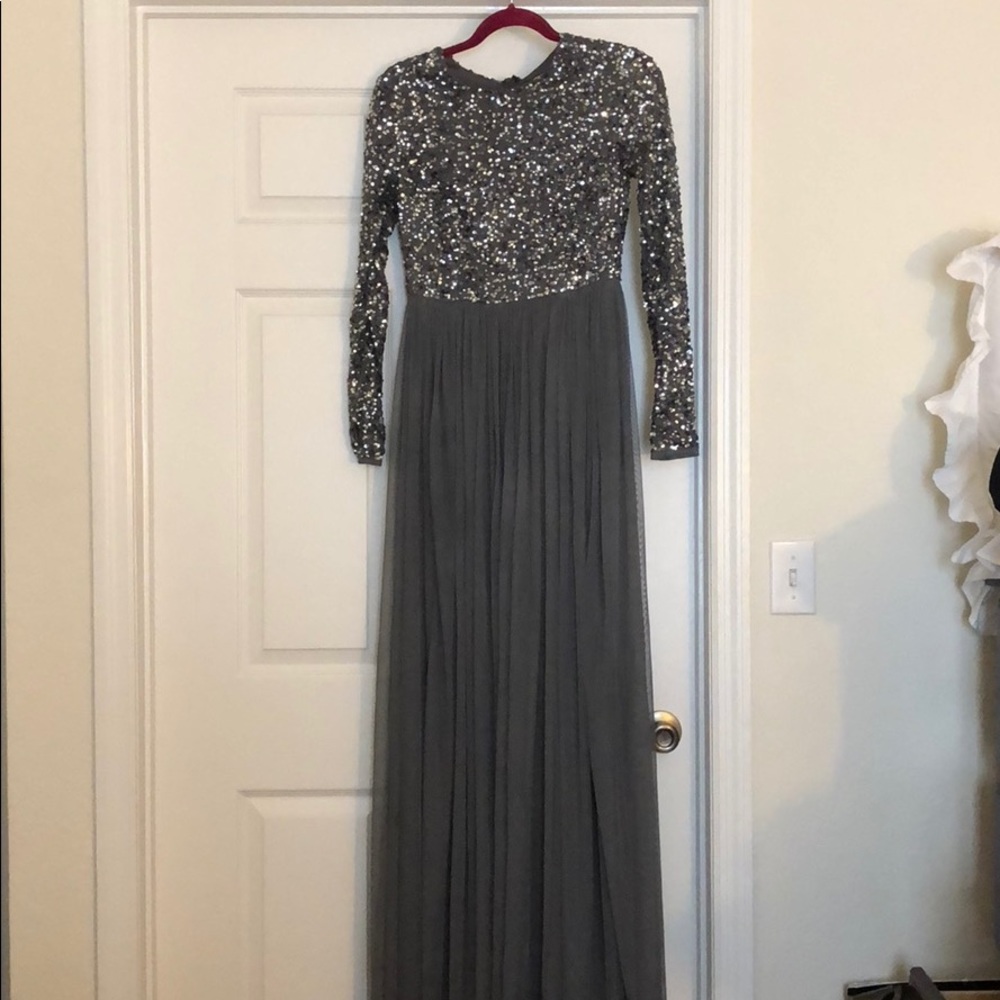 Gray Sequin Maxi Dress